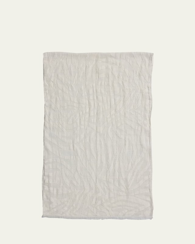 Abstract Animal-Print Linen Scarf